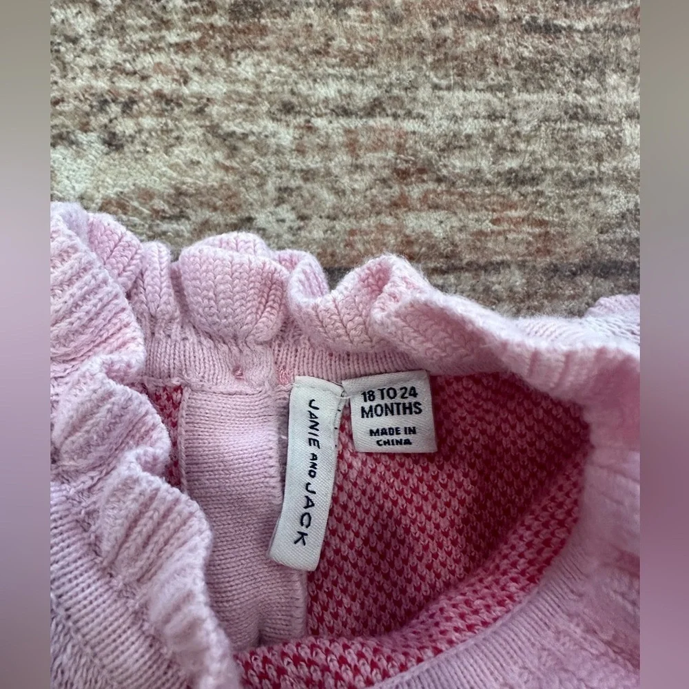 Janie and Jack Girl 18-24 Months Fairy Tale Heart Sweater Dress Valentine Pink